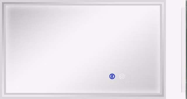 Specchio da bagno rettangolare kleankin con illuminazione LED e touch switch, da appendere alla parete in orizzontale o verticale, L: 100 cm, H: 60 cm, P: 4 cm, Trasparente – 1