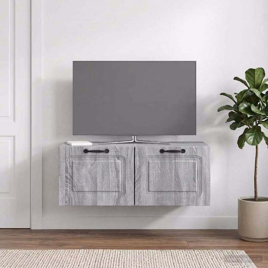 vidaXL Mobile Porta TV da Muro Moderno Grigio, L 78,5 cm x P 41 cm x H 30 cm