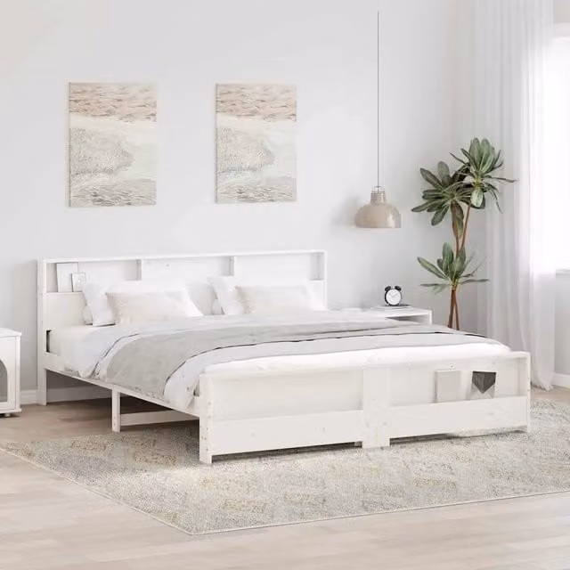 Struttura del letto Bianco 180 x 200 cm Legno di pino massiccio 3394217