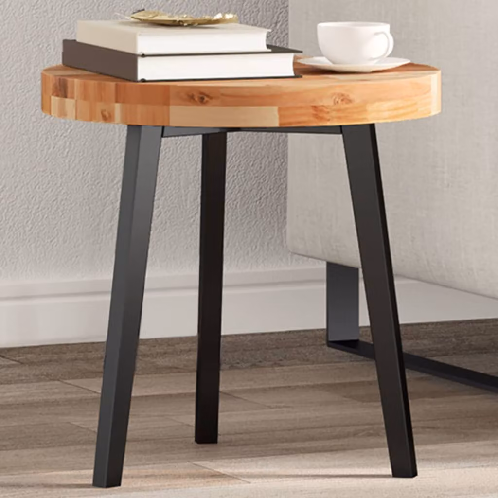 Piano Tavolo Rotondo in Legno Massello di Acacia oliato vidaXL, Colore Marrone, Ø 40 cm
