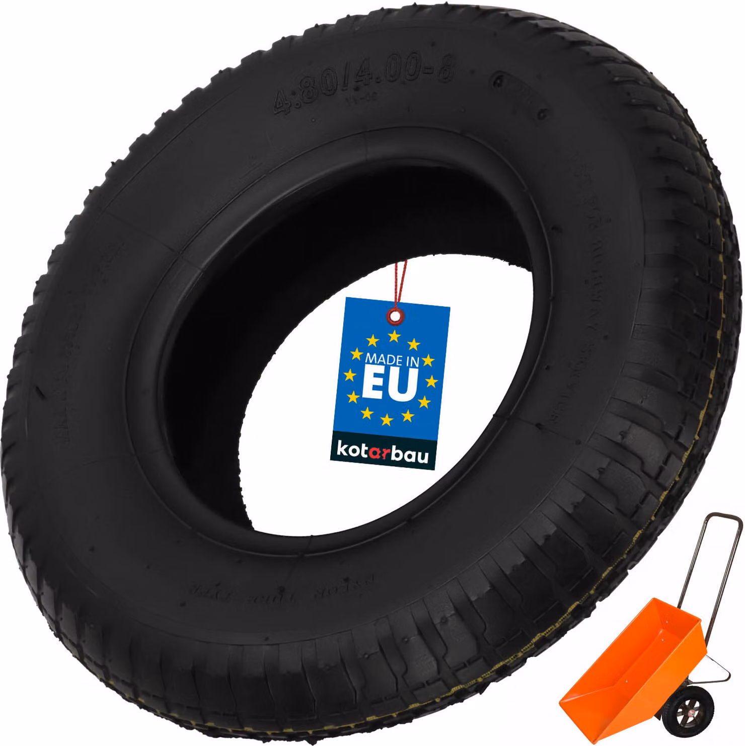 KOTARBAU® Pneumatico Carriola 2 PR Gomma ⌀ 39cm Nero Copertone per Ruota Carriola Resistente Facile damontare per Giardino Edilizia Agricoltura