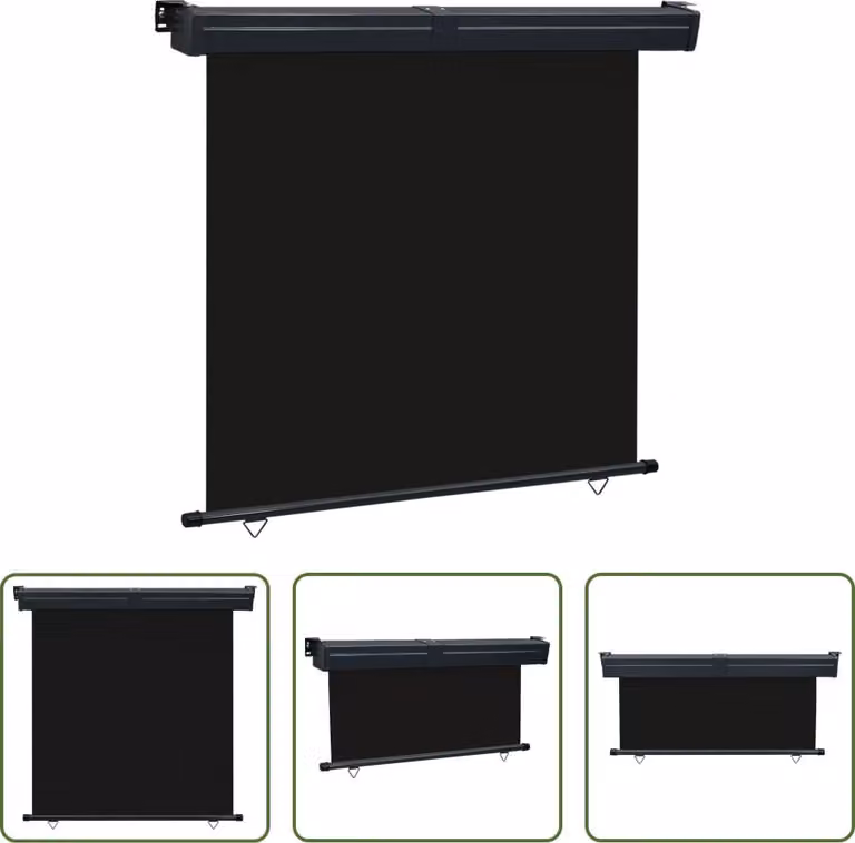 The Living Store Tenda da sole laterale per balcone 175x250 cm Nero