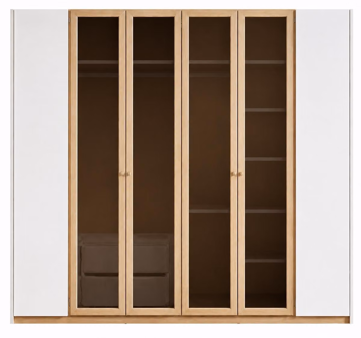 Armadio moderno con struttura in legno ed eleganti ante in vetro