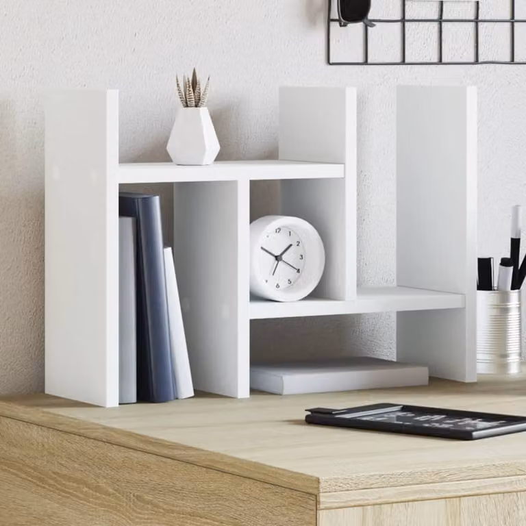 Maison Exclusive - Organizer da scrivania bianco 34,5x15,5x35,5 cm Materiale ligneo