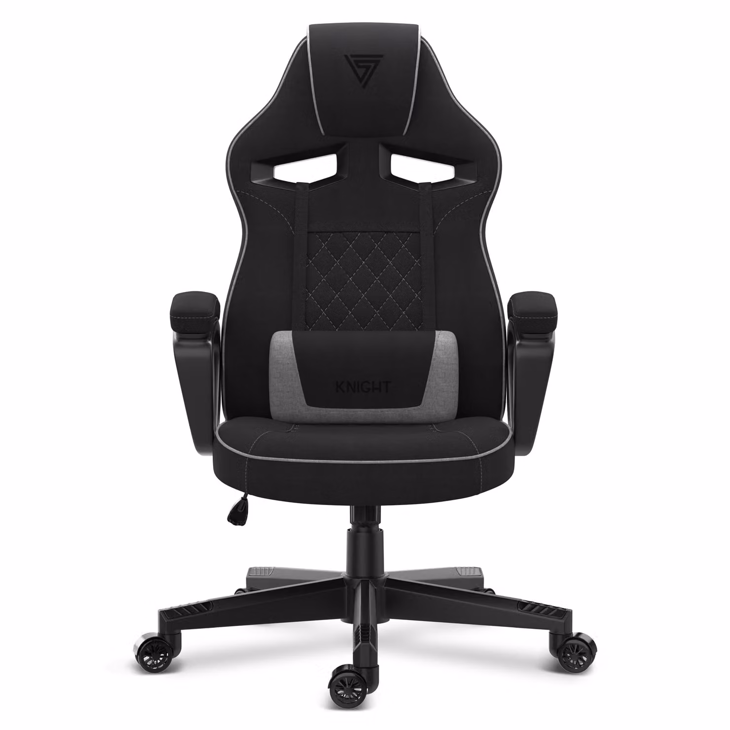 SENSE7 Knight Sedia da gioco in tessuto nero-grigio - Sedia da ufficio ergonomica Sedia da scrivania Sedia da computer Sedia da gaming Sedia da corsa 120 kg