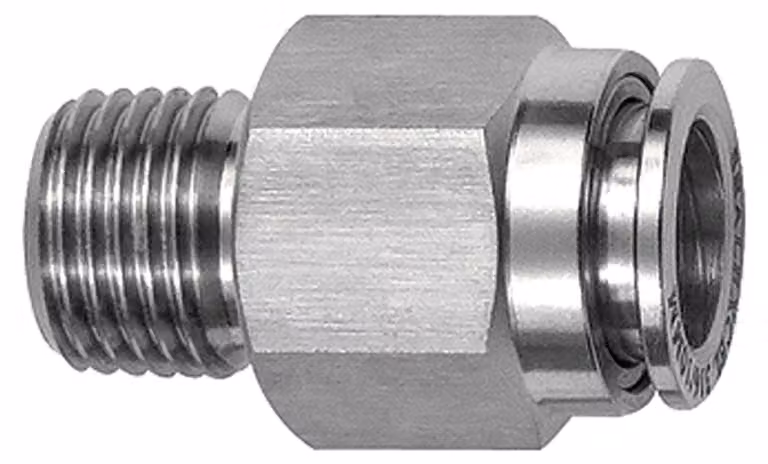 Raccordo Riegler a innesto diretto R 1/2 a., Ø esterno guaina 16,ES 1.4404