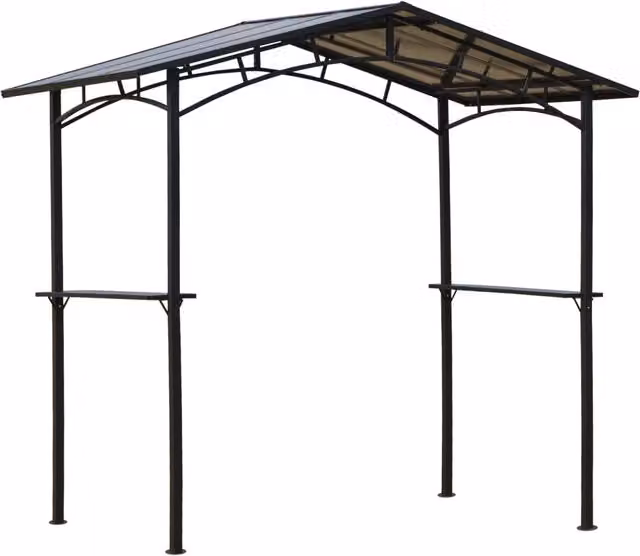 Pavillon da giardino ¨C Minimal ¨C 2,5x1,5 m nero metallo policarbonato