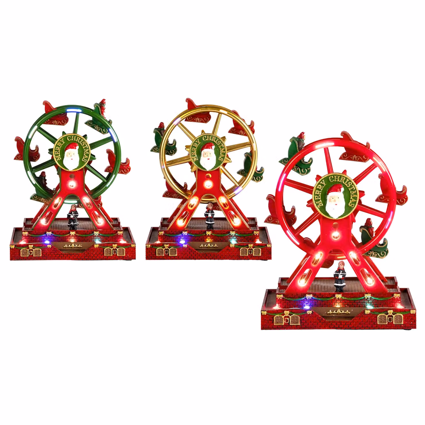 Vestiamo Casa Gran Natale Ruota Panoramica Natalizia con Movimento, Musica e LED Multicolore, Altezza: 18,5 cm – 1
