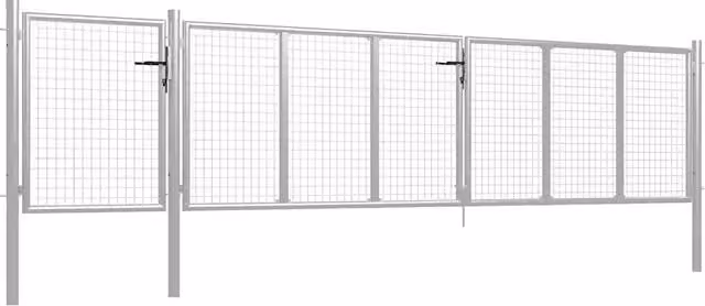 Cancello da Giardino in Acciaio 500x75 cm Argento 144352