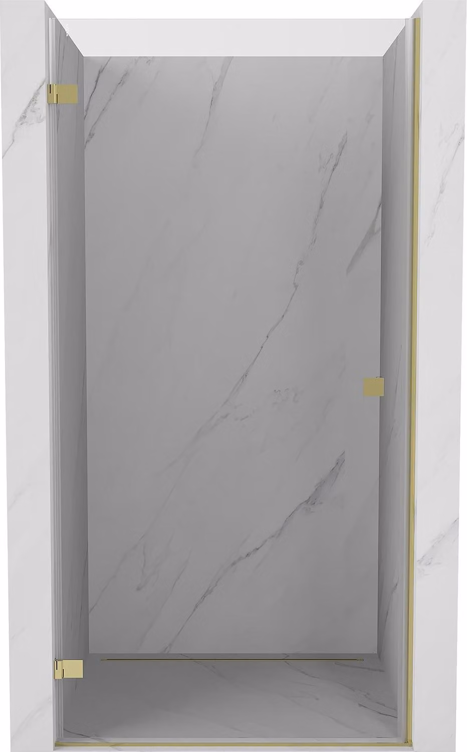 Mexen Lunar-B porta doccia battente sinistra 80 cm, trasparente, oro - 832-080-000-50-00-L