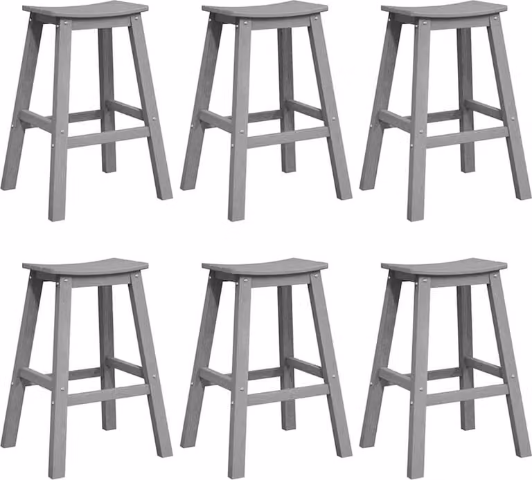 Set Bar da Giardino 6 pcs Grigio chiaro HDPE