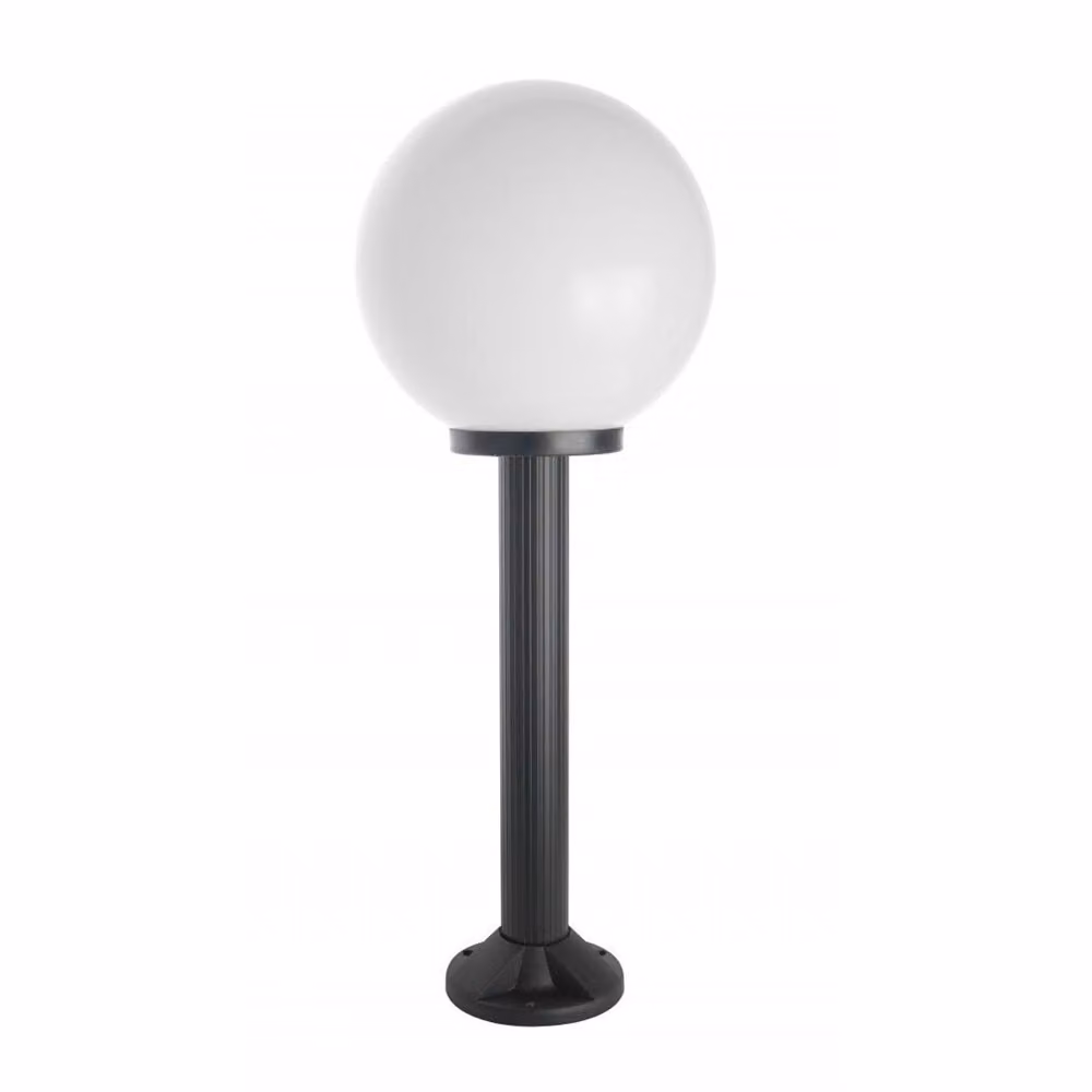 Lampada da giardino 80 cm sfera bianca o fumé 30 cm 1xE27 nero IP43 SU-MA Kule K 5002/3/K 300