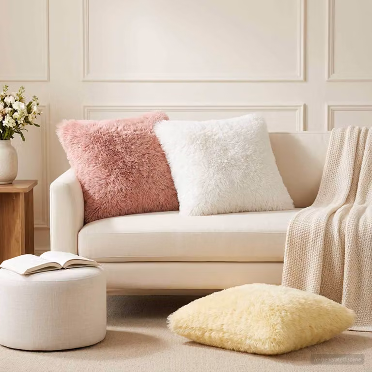 Set di 12 federe vidaXL HEERLEN bianche in pile, L 50 x P 50 cm