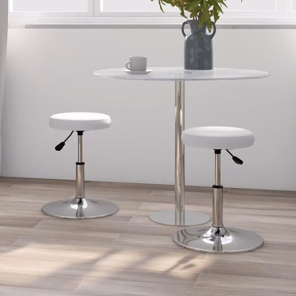 Set di 2 sedie da pranzo regolabili, rivestite in ecopelle