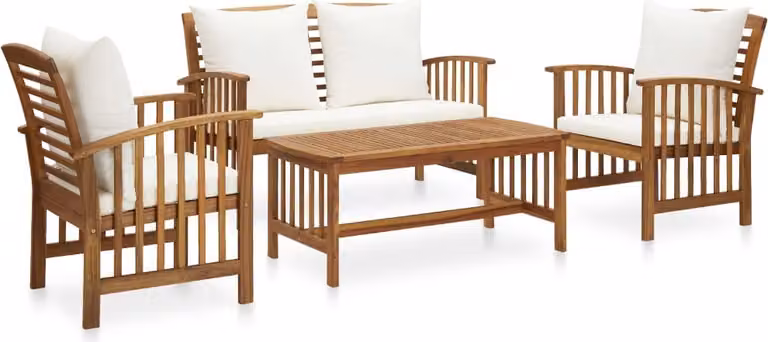 Maison Exclusive - Set Divani da Giardino 4 pz con Cuscini in Massello di Acacia