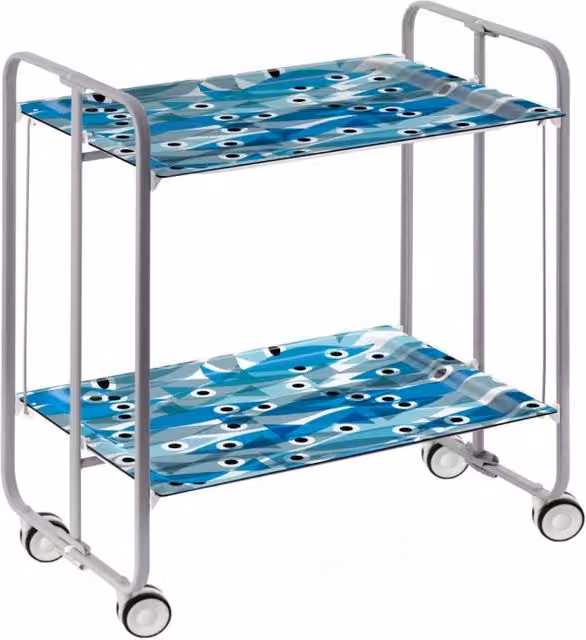 Carrello da cucina pieghevole DON HIERRO grigio con 2 ripiani e ruote L/P/H: 72,0 x 43,0 x 66,0 cm – 1