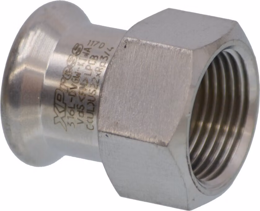 VSH XPress acciaio inossidabile R2702, raccordo di transizione I/IG mm, 15 x 1/2 mm