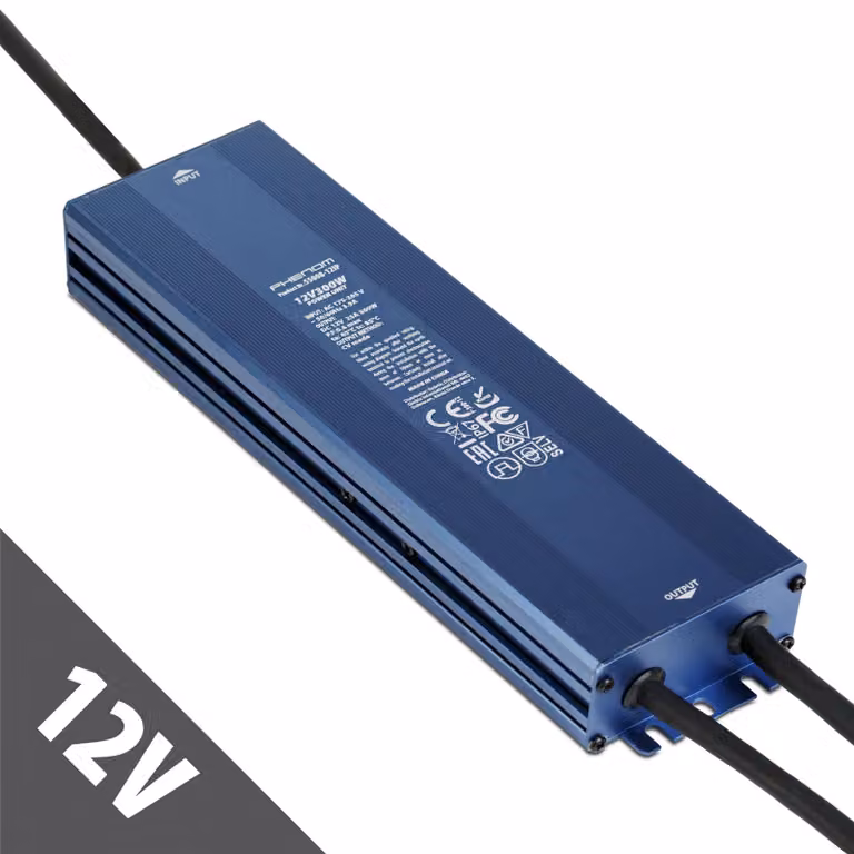 Alimentatore LED 12 V 300 W IP67 impermeabile - Trasformatore 12 V CC 25 A - Driver LED per esterni - Adatto per strisce LED, telecamere e illuminazione da giardino [55008-12IP]