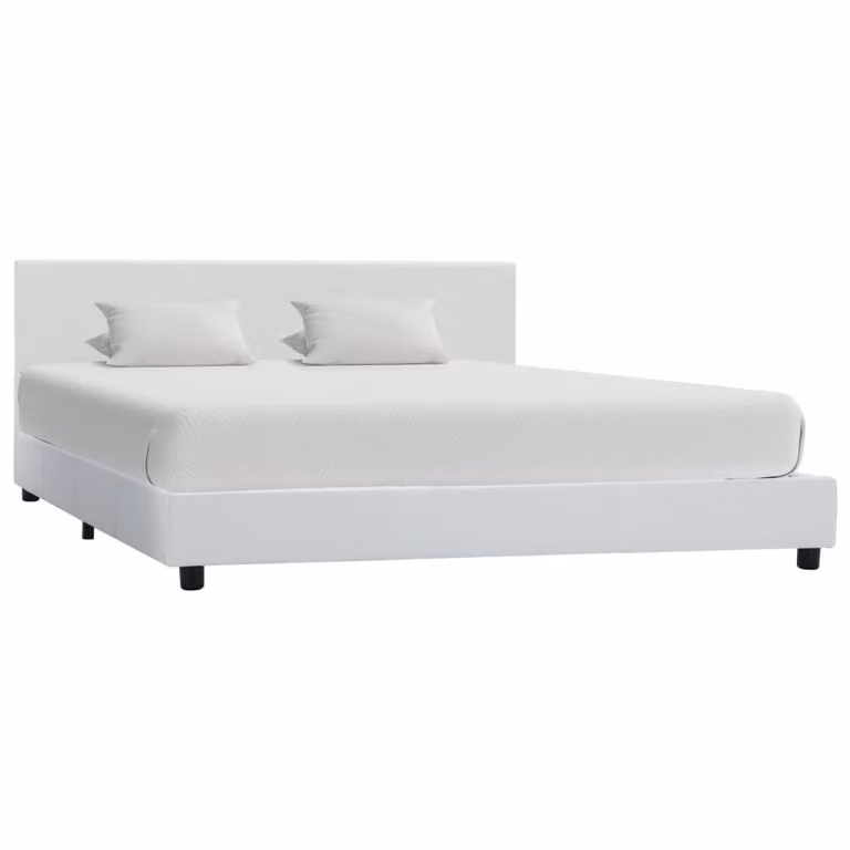 The Living Store Struttura letto in ecopelle bianca 140x200 cm