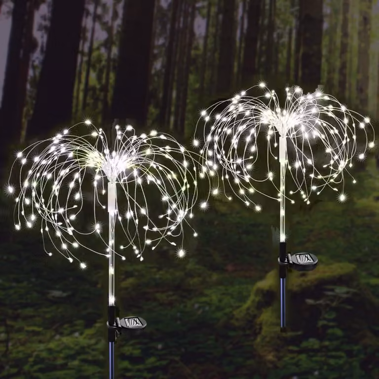 Lampade solari per giardino, confezione da 2, con 120 LED, illuminazione solare colorata
