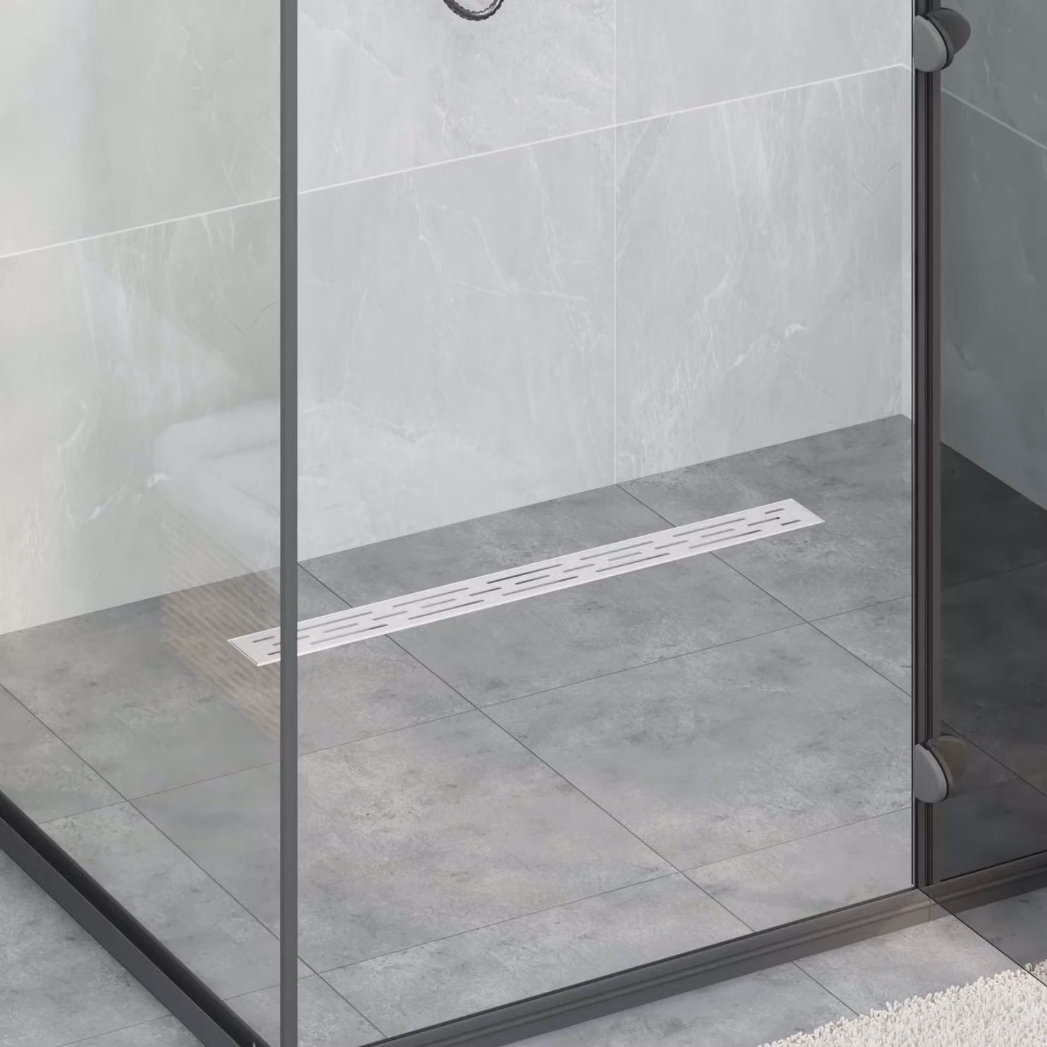 Scarico doccia lineare vidaXL in acciaio inossidabile con sifone a 360 gradi, Argento, Lunghezza: 70 cm