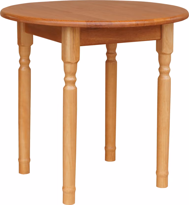 Tavolo rotondo II in legno di pino massiccio nel colore Ontano 90 cm