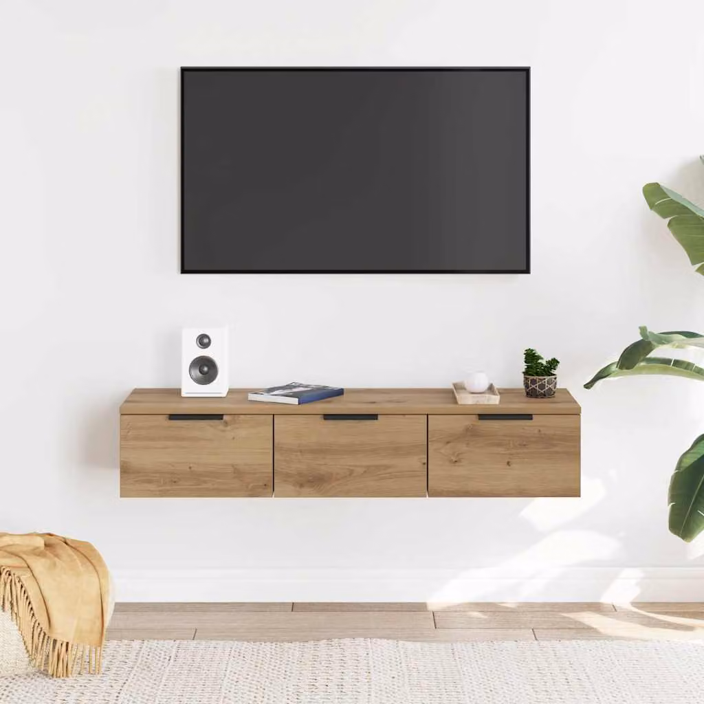 Armadietto a muro vidaXL in legno MDF color rovere marrone opaco L: 102 cm, P: 30 cm, H: 20 cm