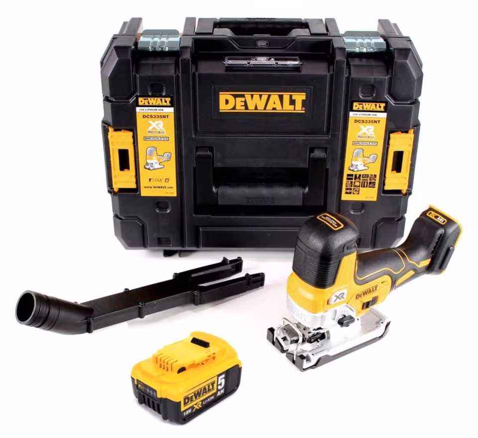 DeWalt DCS 335 NT Seghetto alternativo a batteria 18V in valigetta TSTAK + 1x Batteria 5,0 Ah - senza caricabatterie