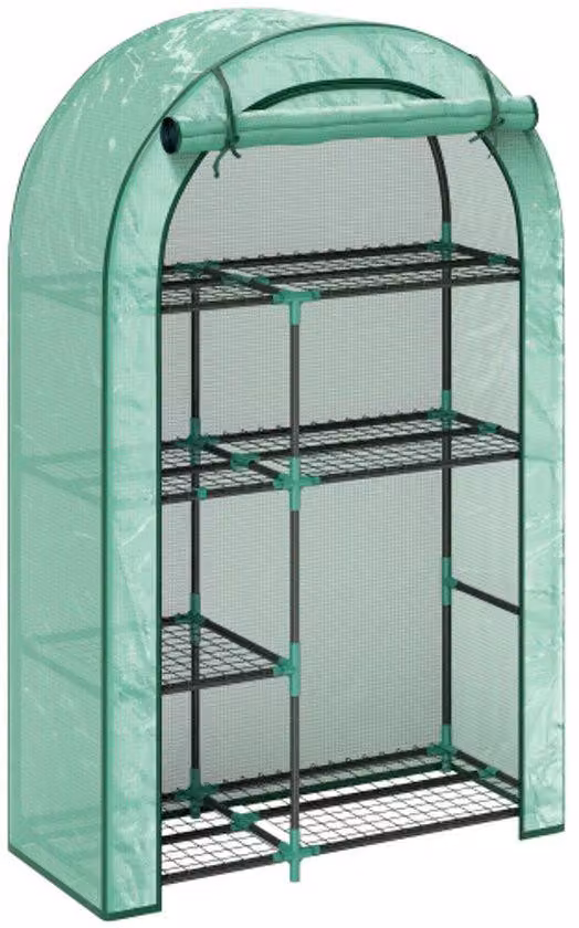 Cassetta per pomodori da balcone in acciaio, resistente al freddo, dimensioni 100 x 45 x 160 cm, colore verde.