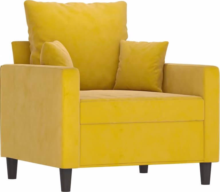 Poltrona Giallo 60 cm Velluto