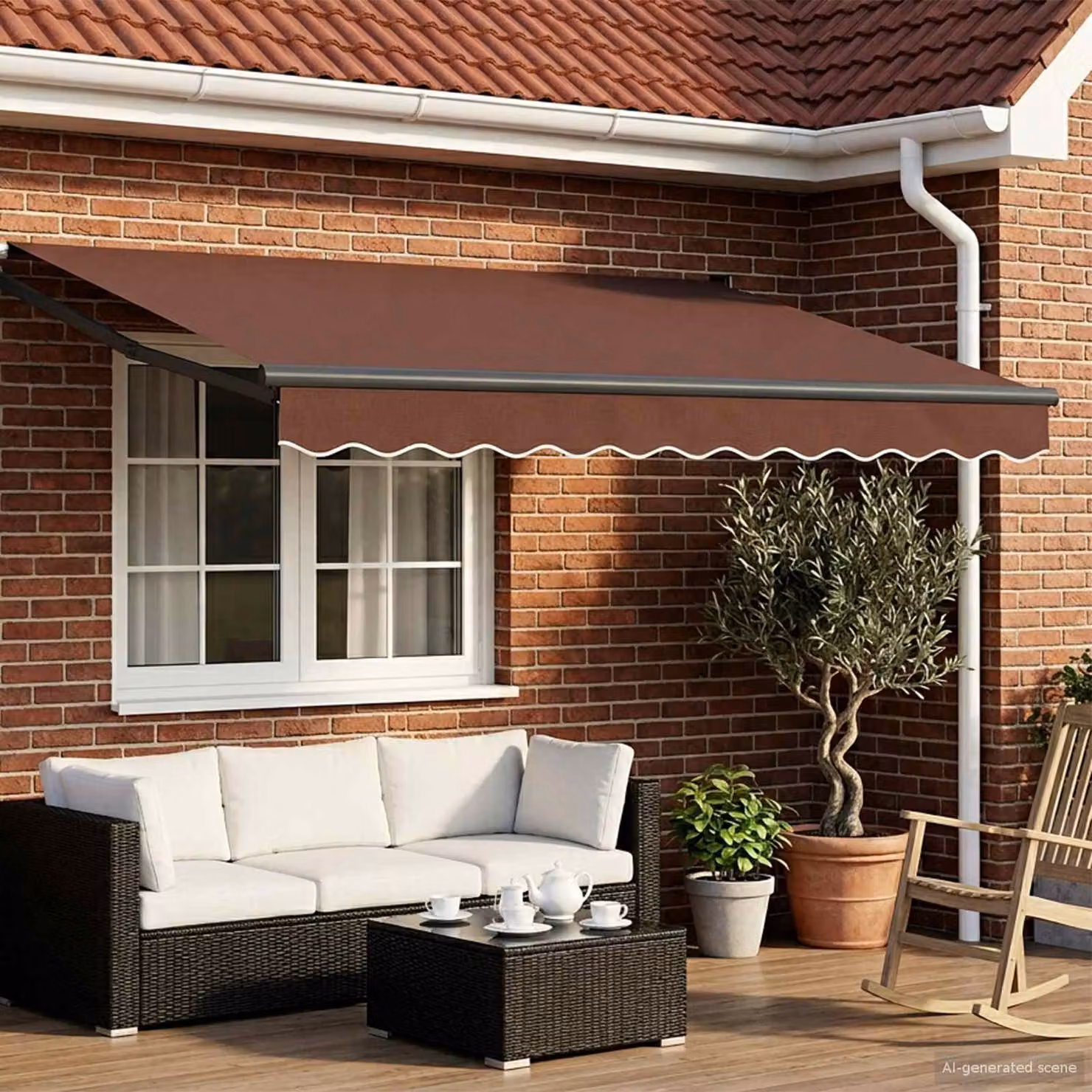 Tettuccio elettrico retrattile vidaXL in alluminio e poliestere, colore marrone o antracite, L: 3 m x P: 2,5 m