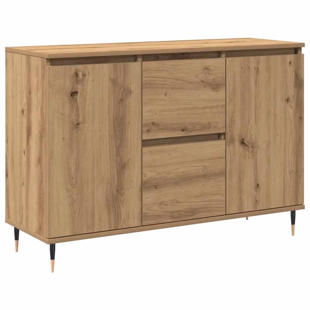 Credenza moderna vidaXL in legno rovere color marrone e nero L/P/H: 101,5 x 35 x 70 cm – 2