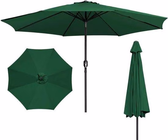 Ombrellone da giardino da 3,5 m con base rimovibile – Protezione per il giardino e l'area salotto, verde