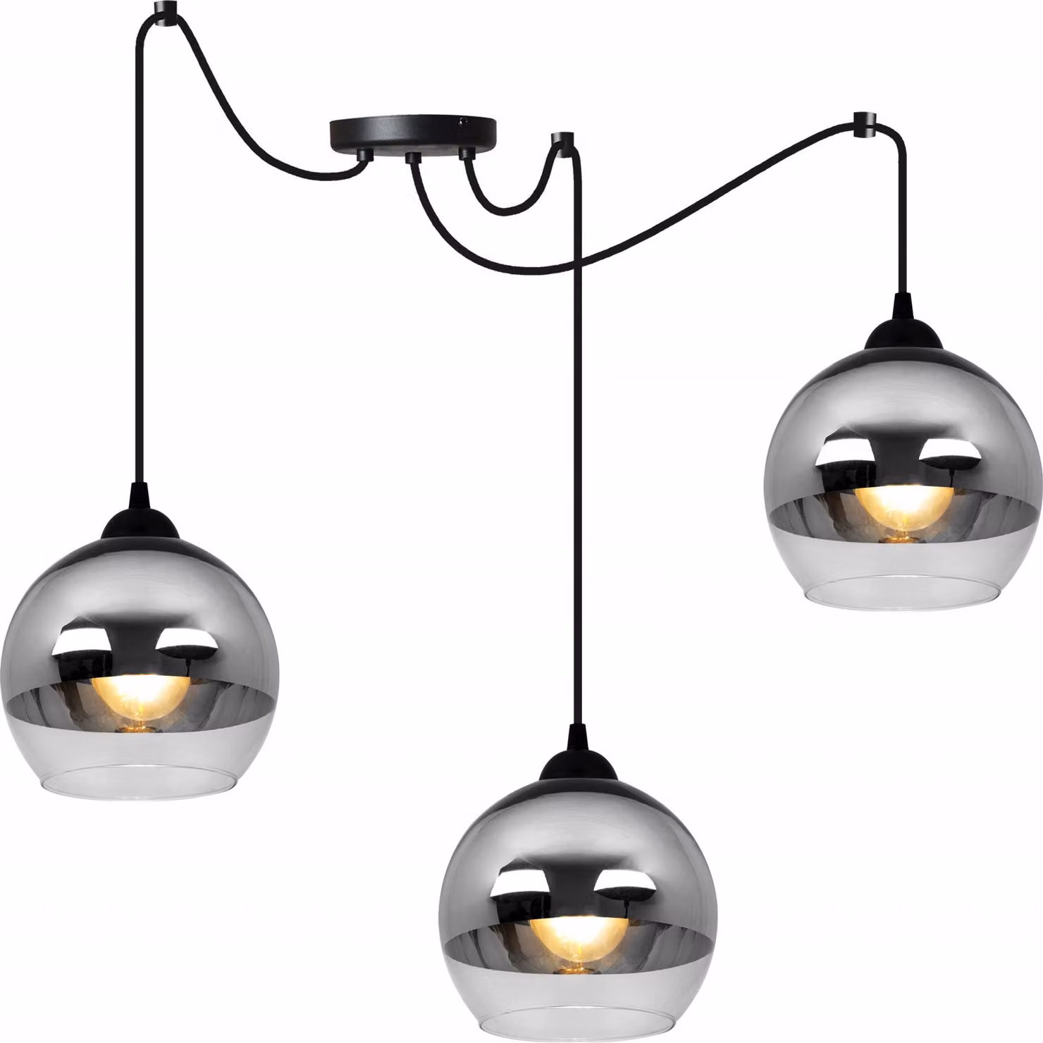 Elegante Lampada A Sospensione A Ragno Con Led E Finitura Cromata