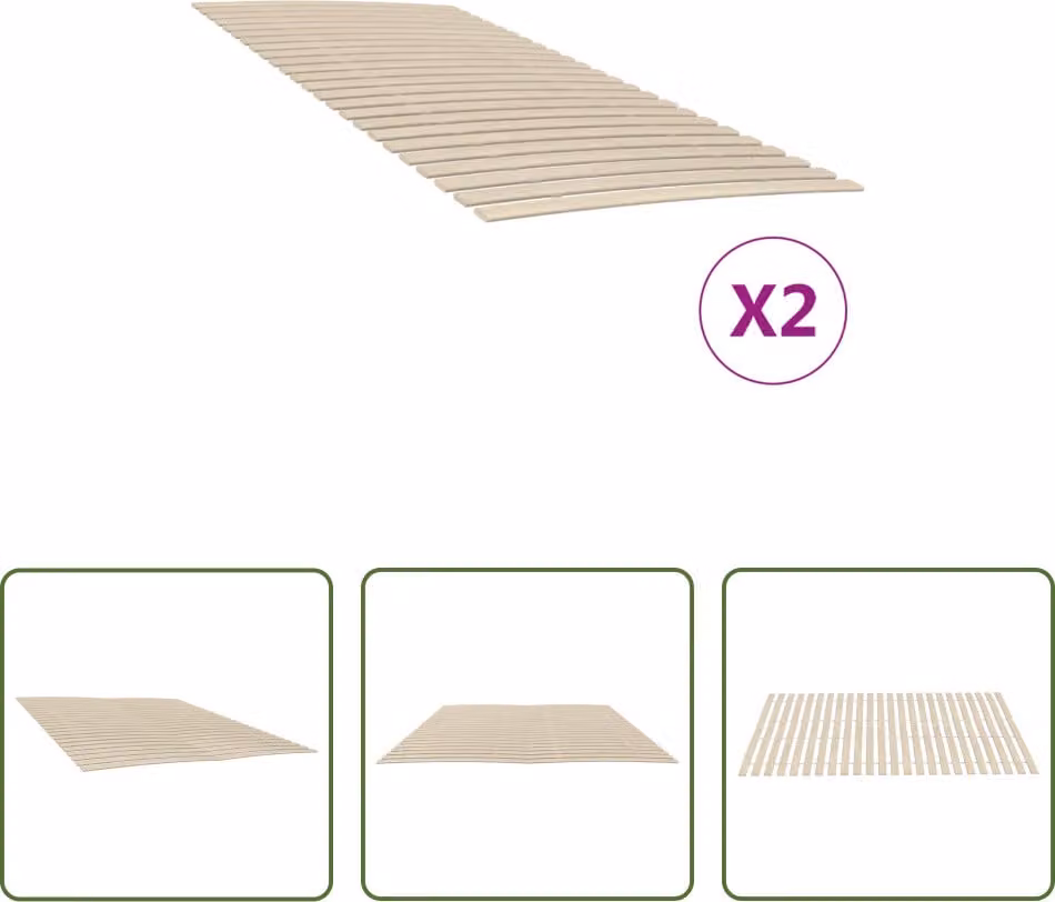The Living Store Doghe a 48 doghe 2 pz. 90x200 cm