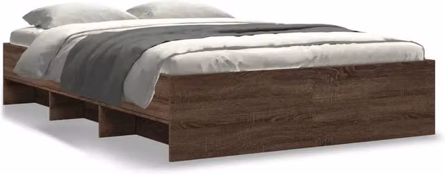 Letto matrimoniale | Letto per adulti | Giroletto senza Materasso Rovere Marrone 120x200 cm Truciolato