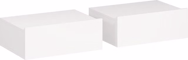 Set di 2 Comodini Sospesi Moderni HOMCOM in Legno Bianco L 40 cm, P 30 cm, H 15 cm