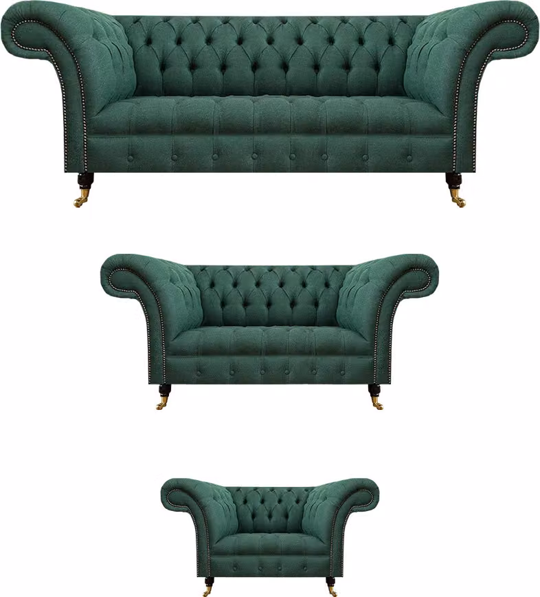 Wohnzimmer Set 3tlg Sofagarnitur Luxus Sofas Polstermöbel Textil