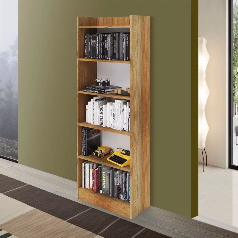 Mobile Libreria Alessia in stile country colore noce con 6 ripiani H 180 cm x L 64 cm x P 29 cm – 2