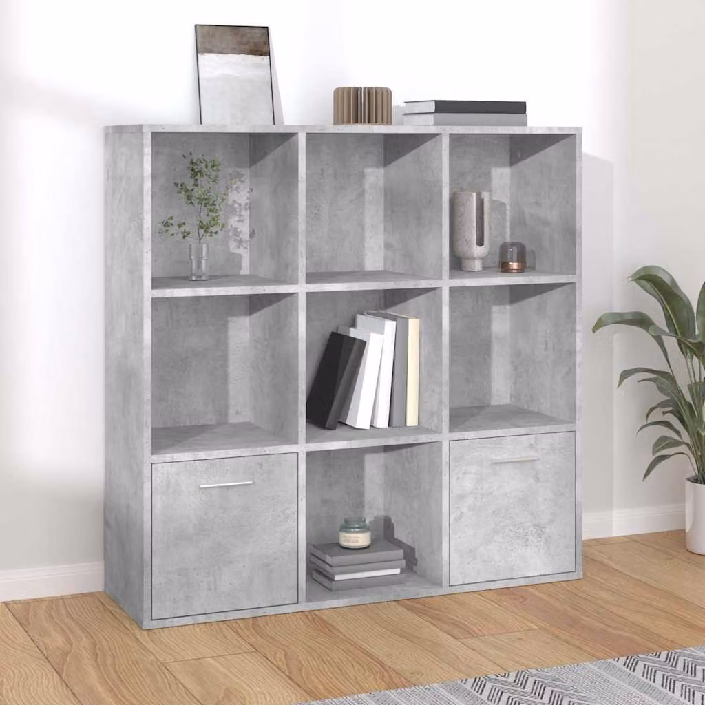 Libreria a cubo vidaXL in legno e MDF, Grigio, L 98 x P 30 x H 98 cm