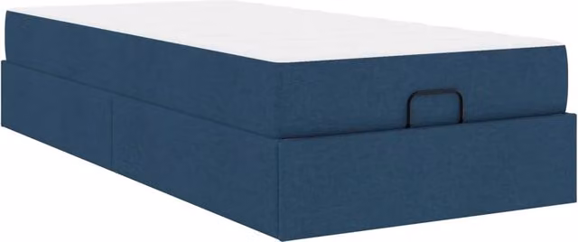 Letto singolo | Letto per adulti | Struttura letto con materasso 2 pcs Blu Tessuto