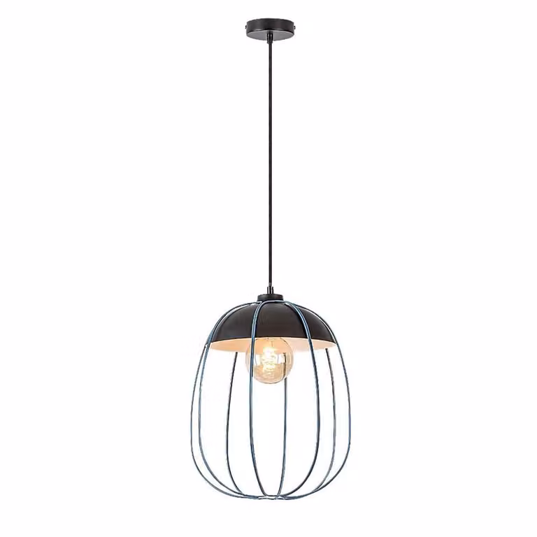 Rabalux 72024 Lampada a sospensione 1 spot Svens, E27, nero-blu, rotonda, industriale, ø270mm