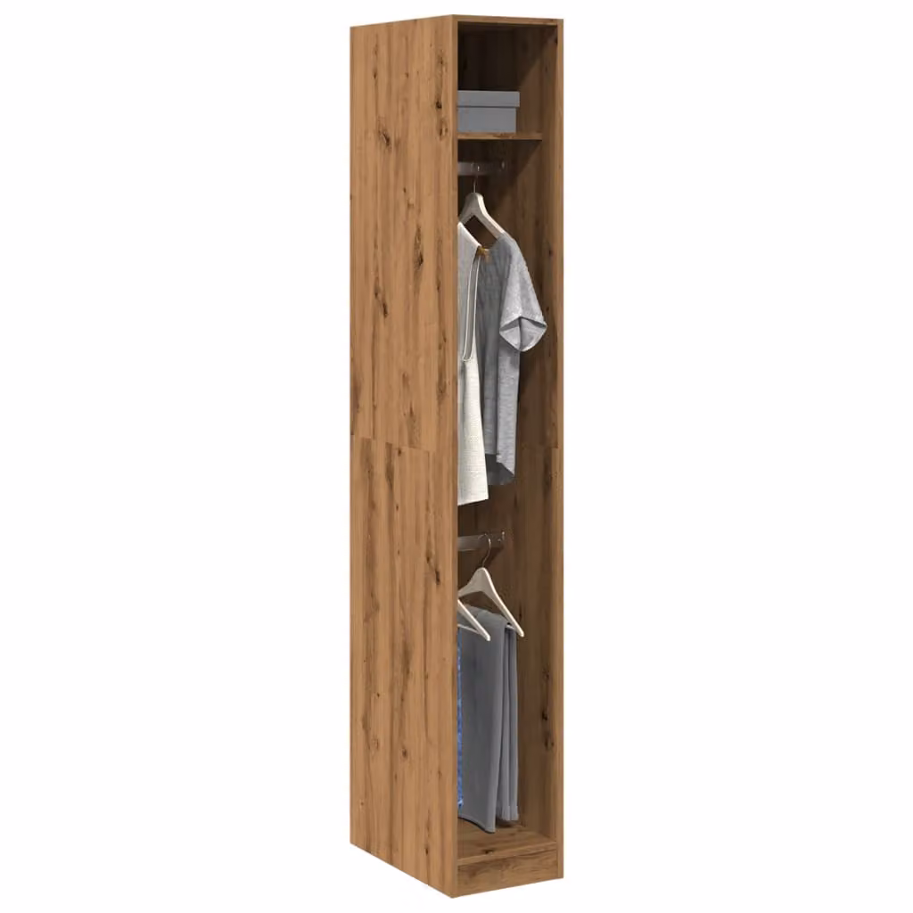 Armadio da parete vidaXL in legno rovere marrone con ante e ripieni L/P/H: 30 x 50 x 200 cm