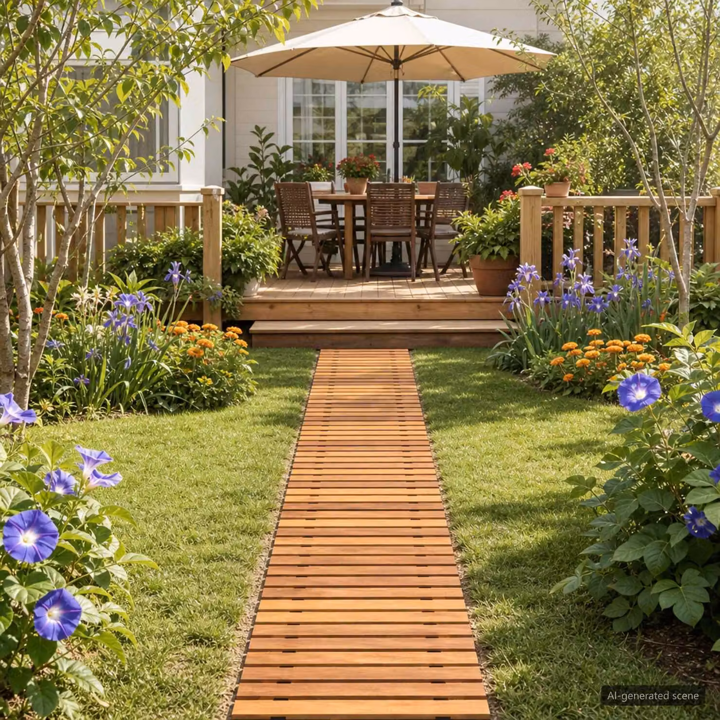 Sentiero del Giardino Naturale vidaXL in legno marrone 200 x 40 cm