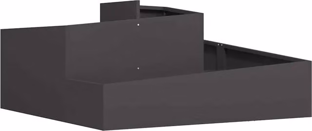 Fioriera da giardino moderna HELLOSHOP26 in acciaio nero stile industriale L: 100 cm, P: 100 cm, H: 50 cm
