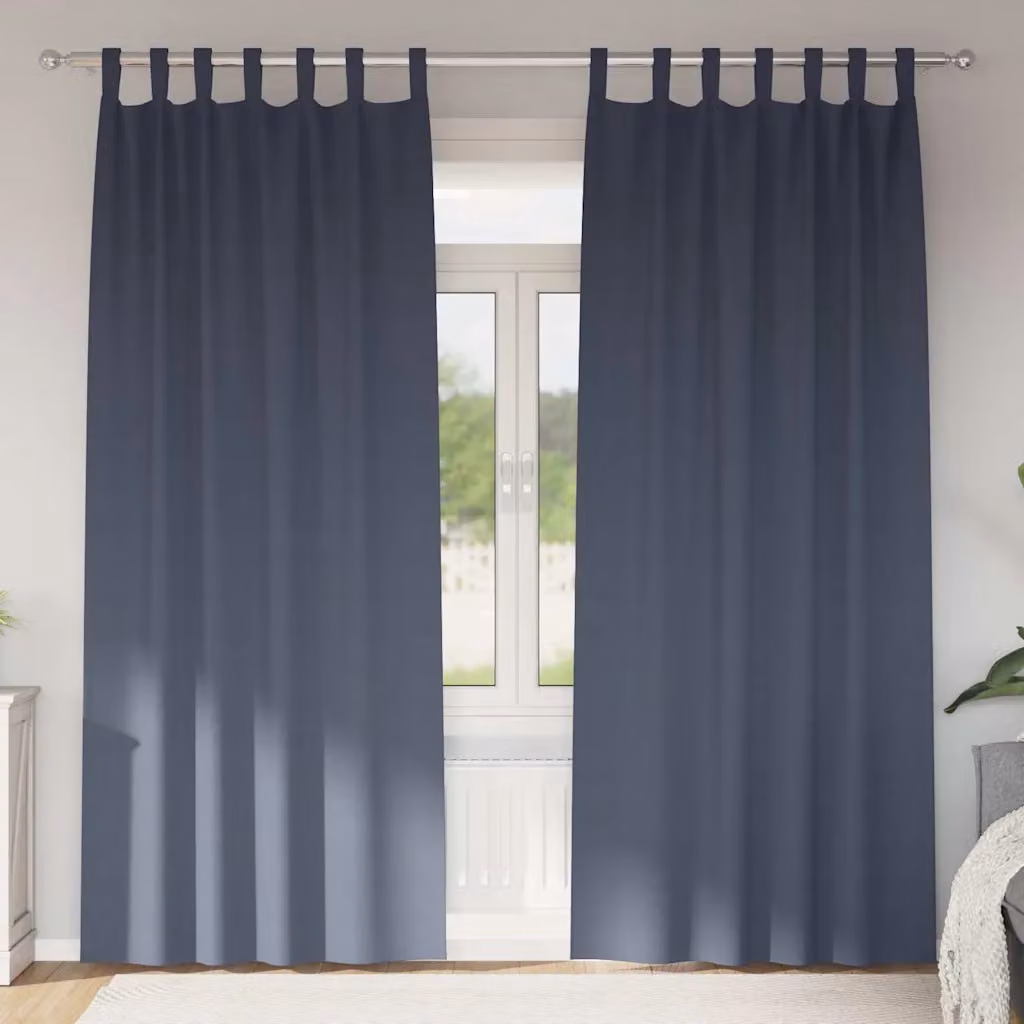 Set di 2 tende blackout vidaXL con anelli in poliestere, colore antracite, H: 225 cm x L: 140 cm