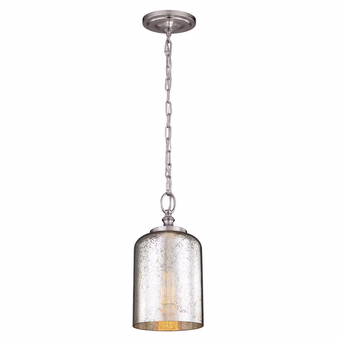 Lampada a sospensione Hounslow in acciaio spazzolato, 1xE27x60W, vetro, dimensioni: 200,7x16,5x16,5 cm, IP20, Feiss