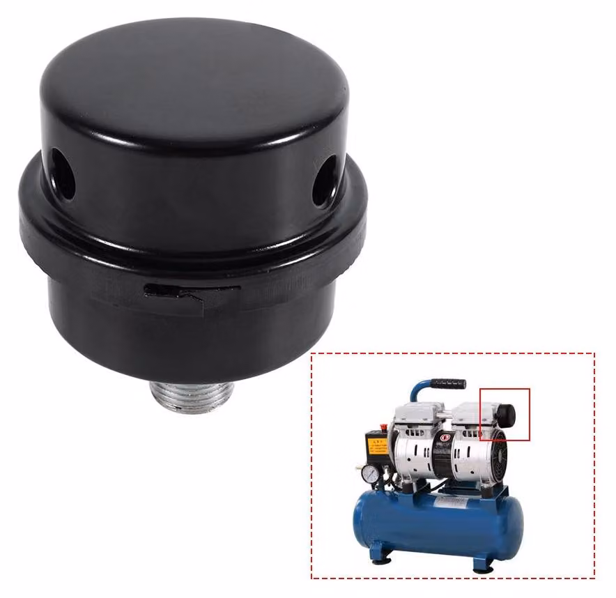 Silenziatore per compressore d'aria, attacco filettato da 3/8", adatto per compressori senza olio