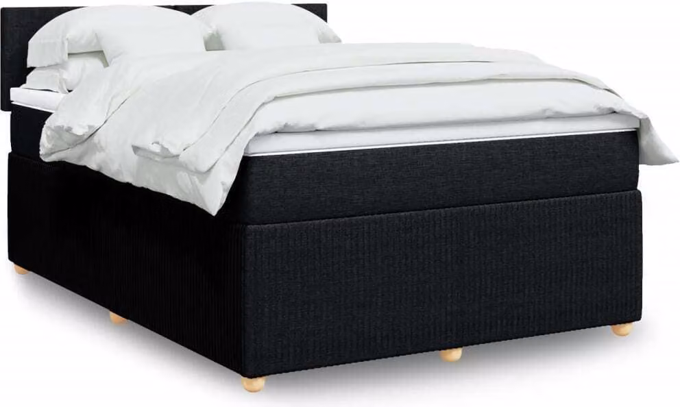 Maison Exclusive - Letto boxspring con materasso nero 160x200 cm Tessuto