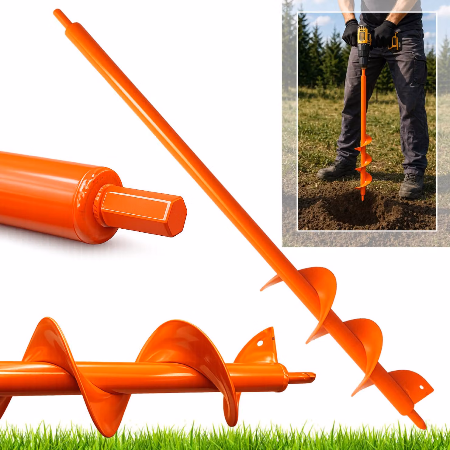 Trapano da giardino 10x80 cm per terreno